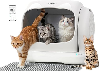 XXXL Automatic Cat Litter Box, Self Cleaning Litter Box for Multiple Cats, Anti-Pinch Safety Protection, Smart APP Control, Odor Control, Works with Clumping/Bentonite/Mineral Litter