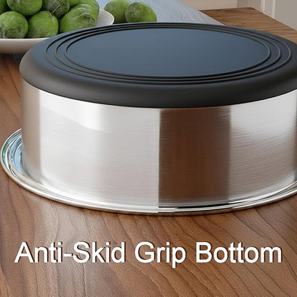 Stainless Steel Pet Bowls, 2 Pack, Non-Slip Rubber Bottom, Dishwasher Safe, 8 Cups, for Dogs and Cats