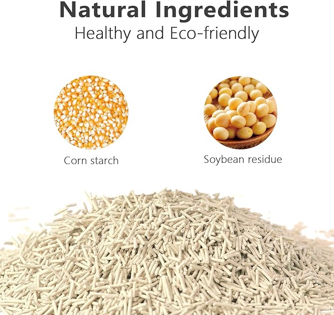 Tofu Cat Litter - Strong Clumping, Ultra Absorbent, Odor Control, Flushable, Low Tracking, Low Dust Tofu Litter Pellets - 3 Packs/18LB (Original Flavor)