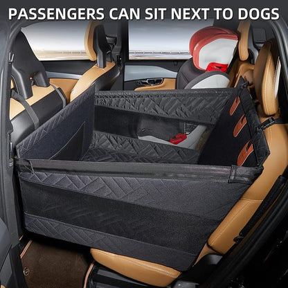 TKYZ Large Dog Car Seat,Back Seat Extender for Dogs,Waterproof Medium Dog Seat Cover for Backseat, Pet Bed for Car Hammock(Black-L)