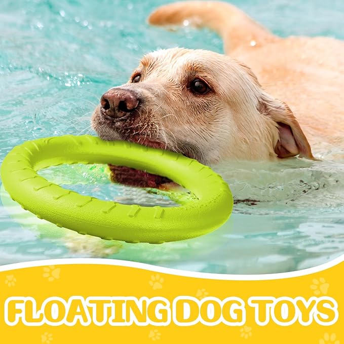 Jenaai 4 Pack Dog Ring Toy Dog Training Chew Toy for Outdoor Aggressive Durable Pet Chewers Floating Toys Puppy Ring for Large Medium Puppy Training(Colorful,11.81 Inch)
