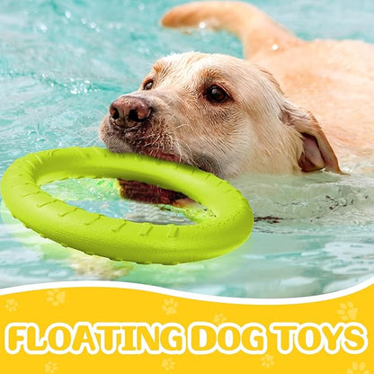 Jenaai 4 Pack Dog Ring Toy Dog Training Chew Toy for Outdoor Aggressive Durable Pet Chewers Floating Toys Puppy Ring for Large Medium Puppy Training(Colorful,11.81 Inch)