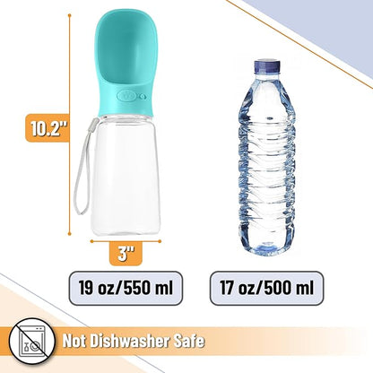 Mr. Pen- Dog Water Bottle, 19 oz, Large, Aqua Blue, Portable Dog Water Bottle Dispenser, Not Dishwasher Safe
