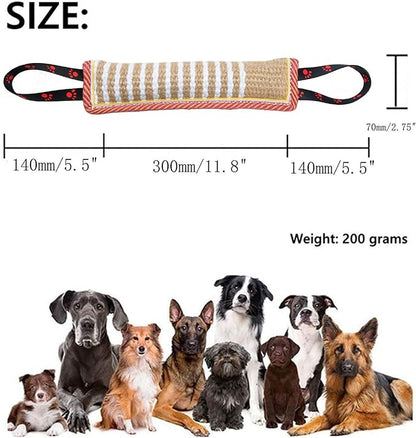 Clysoru Dog Tug Toy Tough Jute Bite Pillow Lasting Training Equipment Puppy to Large Dogs Interactive for Large and Small