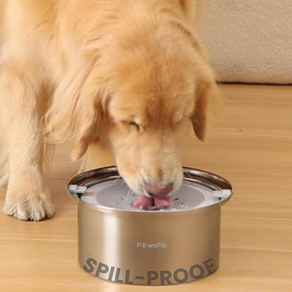 PawsPik Spill Proof Stainless Steel Dog Water Bowl – 4L Slow Drinking Pet Bowl with Floating Tray, Non-Tip, BPA-Free, Dishwasher Safe – for Large Dogs & Multi-Pet Homes