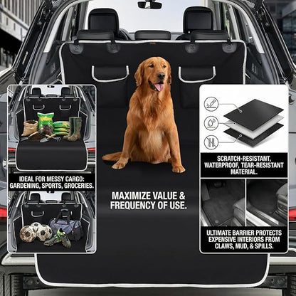 Cargo Liner for Dogs Waterproof PetCargo Liner with Side Flaps Large SizeUniversal Fit Area with Side and BumperProtector SUV Pet Cargo Liner