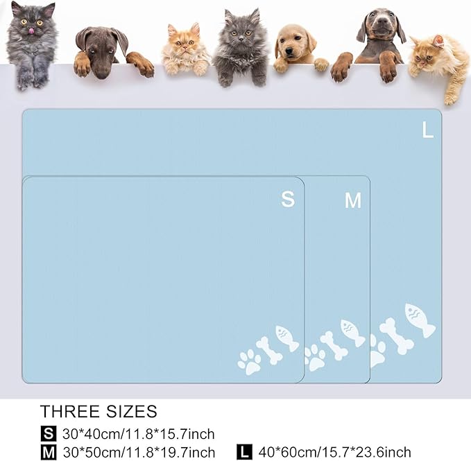 Absorbent Dog Food Mat, No Stains Quick Dry Dog Water Dispenser Mat, Pet Accessories Supplies,Easy Clean Dog Bowl Mat, Multiple Colors, Sizes & Purposes