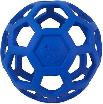 JW Pet Hol-ee Roller Dog Toy Puzzle Ball, Natural Rubber, Extra Large (7.5 Inch Diameter), Colors May Vary, (Count of 1)