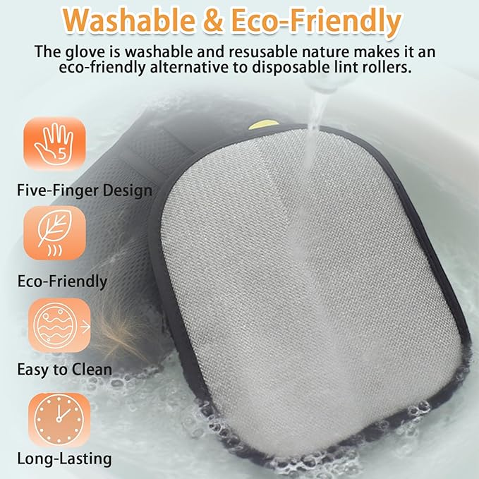 Pet Hair Remover Glove, Pet Hair Remover for Laundry, ReusableElectrostatic Dog Cat Hair Removal Gloves for Furniture