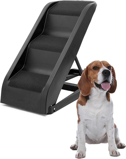 PetSafe Happy Ride Side Door Pet Steps - Easy Access for Back Seat - Adjustable Heights for Cars & SUVs - Lightweight Folding Design - Non-Slip Textured Steps - Supports Dogs Up to 200 lbs