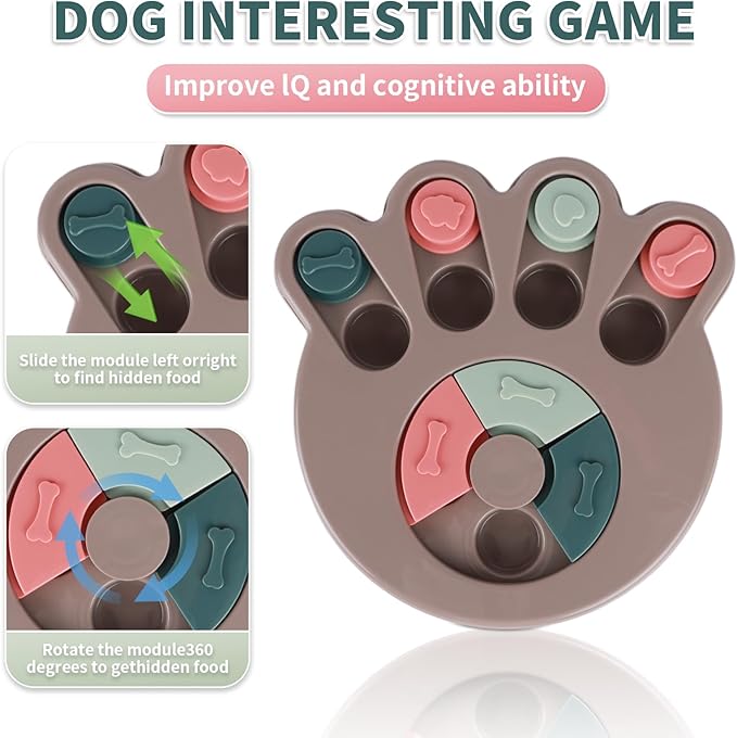 Interactive Dog Puzzle Toy & Slow Feeder Bowl - Puppy Chew Toys for Boredom Relief, Mental Stimulation, Aggressive Chewers,Dog Puzzle Toy