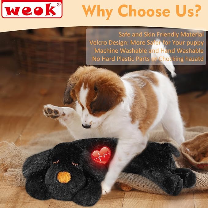 Heartbeat Puppy for Dogs-for Separation Anxiety Relief, Heartbeat Stuffed Animal Anxiety Calming Behavioral Aid Plush Toy for Dogs Cats Pets