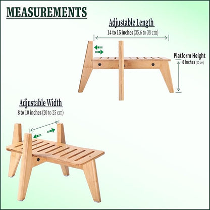 Stand for Automatic Dog Feeder - Large Dogs Suitable - Elevated Raised Dog Feeder Holder, Adjustable Platform for Dog Food/Water Bowl Dispenser - Bamboo