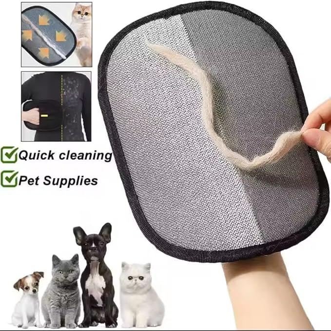 Pet Hair Removal Glove 3 Pack for Dogs & Cats, Reusable Electrostatic Grooming Mitt, 5-Finger Pet Hair Remover for Furniture, Couch, Carpet, Clothes & Car Seat