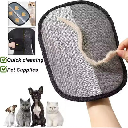 Pet Hair Removal Glove 3 Pack for Dogs & Cats, Reusable Electrostatic Grooming Mitt, 5-Finger Pet Hair Remover for Furniture, Couch, Carpet, Clothes & Car Seat