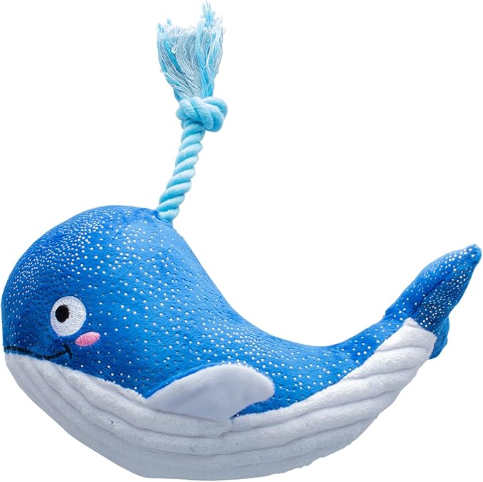 Fringe Studio Plush Dog Toy, Whale, Hello There, Pet Shop Collection (314283)