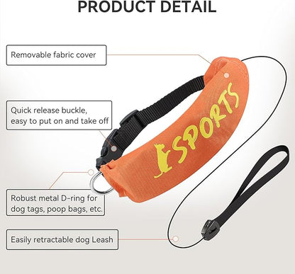 2 in 1 Dog Collar with Retractable Dogs Leash, Adjustable Dog Collar for Medium to Large Dogs