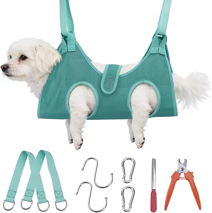 Bitbat Dog Grooming Hammock for Small Dogs and Cats, Pet Nail Sling Harness Hammock for Dog Nail Clippers Grooming, Hanging Support Holder for Dogs, Small Pet Grooming Harness