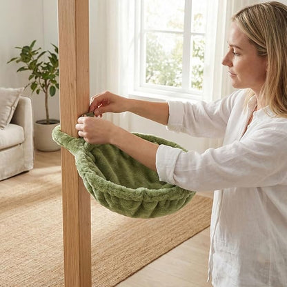 Cat Bed Hammock for Tree Replacement - 14" Cat Hammock Plush Hanging Suspension Bed - Small Animal Sleeping Pad for Rest Nap and Playing