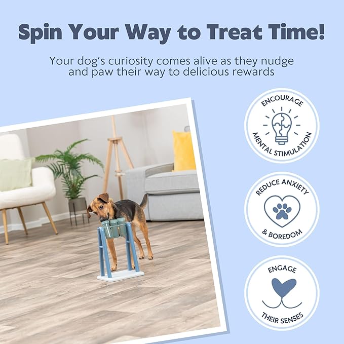 TRIXIE Turn Around - Mad Scientist Dog Activity Interactive Toy, Level 2 Food Puzzle Game, Brain Teasing Treat Dispenser, IQ and Mental Development Toy for Smart Dogs, Enrichment Toy for Boredom Busting