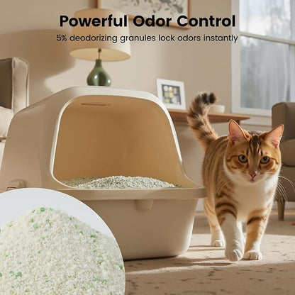 Gardner Pet Cassava Cat Litter, Tapioca Cat Litter, Odor Control | Low Dust | Natural Clumping Litter | Fast Absorption & Low Tracking Kitty Litter, Unscented with Deodorizing Pellets (9LBS*2)