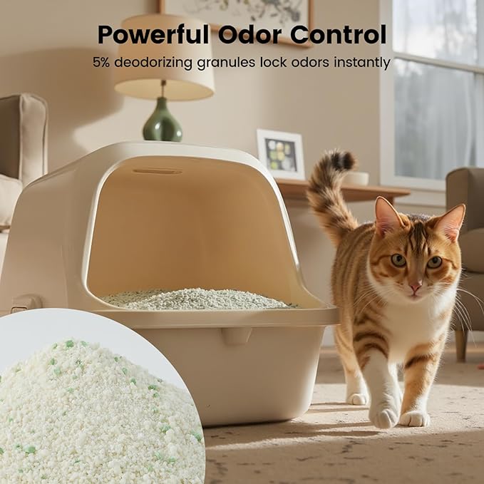 Gardner Pet Cassava Cat Litter, Tapioca Cat Litter, Odor Control | Low Dust | Natural Clumping Litter | Fast Absorption & Low Tracking Kitty Litter, Unscented with Deodorizing Pellets (9LBS*4)