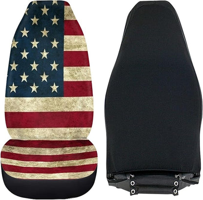 American Flag Printed Car Seat Covers Washable Seat Protector for Women Men Air Mesh Cloth Automotive Vehicle Seat Covers for Cars Interior for Cars, Sedans, Trucks, SUVs - Vintage Flags