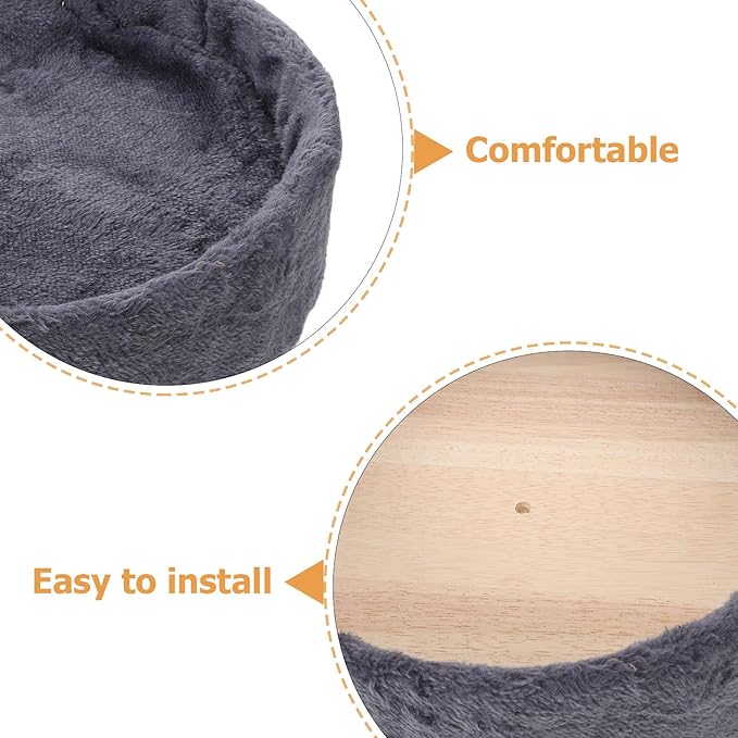 BETOOKY Cat Tree Tower Accessories Replacement - Round Top Pet Bed 11.8 x 11.8 - Washable Basket Cushion Bed for Cat Tree Tower Parts