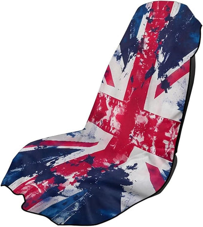 SEANATIVE British Flag Car Towel Seat Covers Auto Seat Towel Protector - Sweat Absorber for Family Road Trips Sports Swimming Hiking, Automotive Seat Protector Car Interior Accessories
