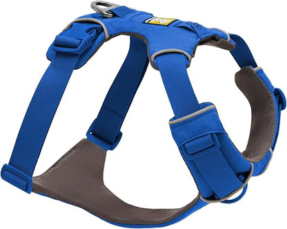Ruffwear, Front Range Dog Harness, Reflective Soft Padded Everyday Harness with Dual Leash Clips, Adjustable and Lightweight Fit for Training or Walking for All Dogs, Blue Pool, Small