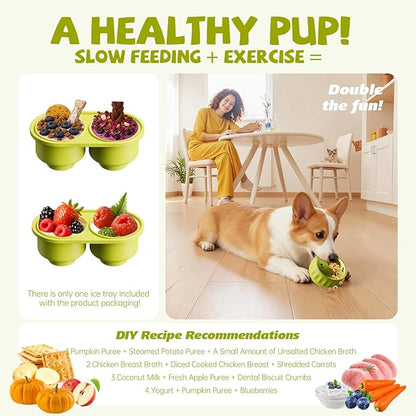 Frozen Dog Treat Toy to Keep Them Busy, Cognitive Dog Enrichment Toys for Brain Stimulation, Long Lasting Interactive Toys to Reduce Boredom & Anxiety Relief (Nylon)