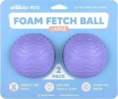 Foam Fetch Ball for Dogs – Durable EVA Foam Dog Ball, Interactive Chew Toy for Dogs, Lightweight Floating Ball for Water, Pool & Outdoor Fetch Games (Purple, Large)