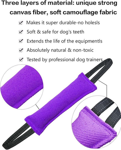 Clysoru tug Toy for Dogs Tug of War Dog Bite with 2 Strong Handles Made Durable Tear Resistant Stitches (Purple)