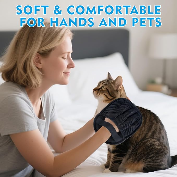 Pet Hair Remover Glove for Cat & Dog, Quick Clean for Couch, Furniture, Carpet & Car Seat, Reusable Electrostatic Design, Covers More Surface