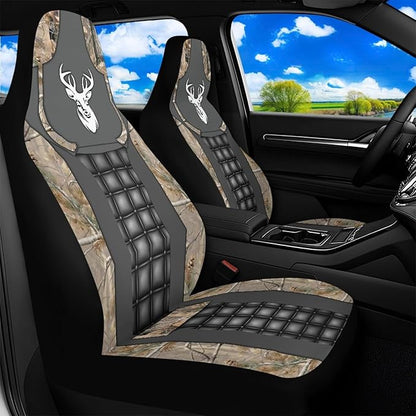 Camo Hunting Deer Car Seat Covers Waterproof Soft Car Seat Cushion Cover Auto Interior Accessories Fit for Truck, Sedan, SUV