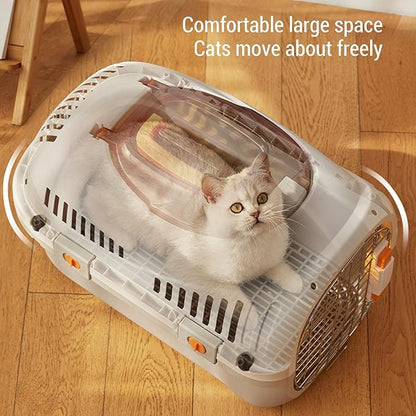 Plastic Dog Crate Airline Cat Carrier Kennel Hard Shell Ventilation Large Space Portable Pet Travel Carrier Outdoors Trip