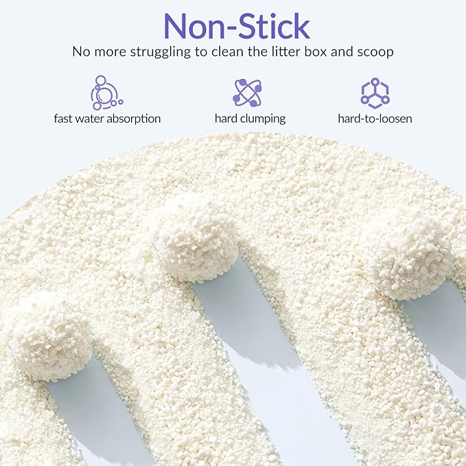 Non-Stick Ultra Clumping Cat Litter, Dust-Free Unscented Kitty Litter, Made of Pet Friendly Natural Tapioca Cassava, Odor Control, Last Twice as Long as Clay Litter, 9 lbs (7.5L) X 2 Packs
