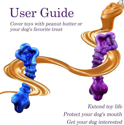 2-Pack Dog Chew Toys for Aggressive Chewers: Indestructible Dog Toys for Large Breed, Tough Dog Chew Bones to Keep Them Busy, A for Large Dogs