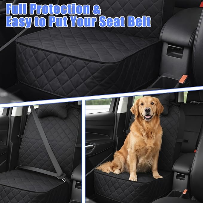 2 Pack Dog Car Seat Cover, Waterproof 600D Oxford Pet Car Front Seat Protector with Side Flaps, Nonslip ScratchProof Captain Chair Seats Cover for Cars Trucks SUVs, Standard Size