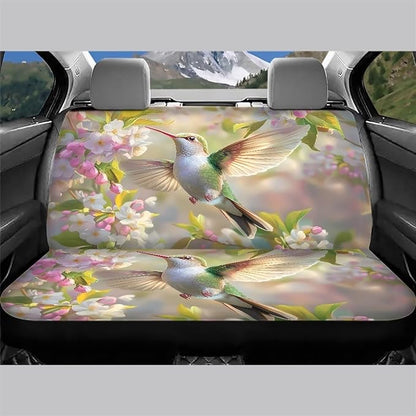 AFPANQZ 3D Hummingbird Car Rear Bench Protective Car Seat Cover Back Seat Only for Car Truck SUVs Polyester Fabric Car Universal Fit Full Wrap Dust-Proof Backseat Cover