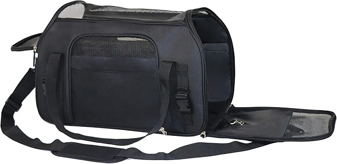 EliteField Soft Sided Pet Carrier (3 Year Warranty, Airline Approved), Multiple Sizes and Colors Available (Medium: 17" L x 9" W x 12" H, Black)