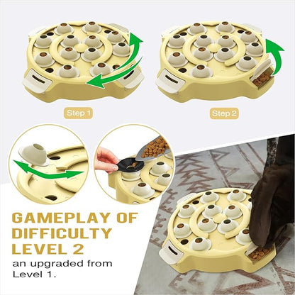 KADTC 2 Levels of Step-by-Step Challenge,Large Size,Beginner to Advanced Cat Puzzle Toy,U.S. Brand & Design Kitten Mental Stimulation Toy for Cats Indoor Treat Puzzles Feeder Food Slow Dispenser