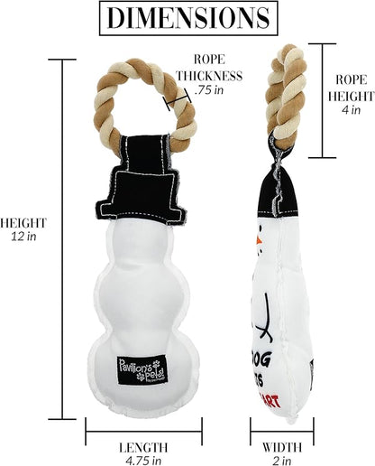 Pavilion - My Dog Melts My Heart - 12" Snowman Puppy Dog Toy with Rope Handle K-9 Furry Companion Christmas Present