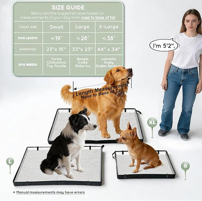 Small Portable Dog Pee Pad Holder for Travel, Foldable Liner Base 23''x15'' With Fixing Clips, Waterproof Litter Box, Easy Clean Indoor Potty for Puppy Training