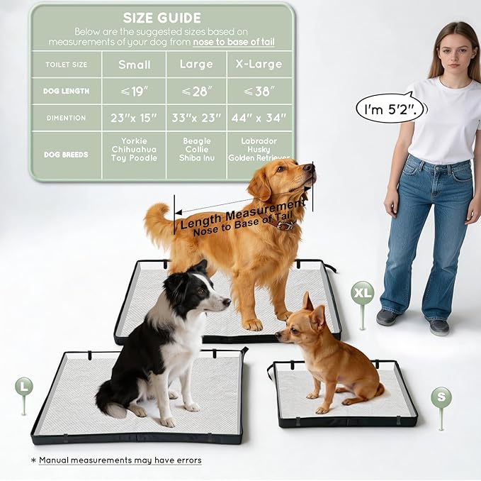 Large Portable Dog Pee Pads Holder for Travel, Puppy Pad Holder Foldable Liner Base 33''x23'' Training Pad Holder with Fixing Clips, Dog Litter Box Waterproof, Easy Clean,Indoor Potty