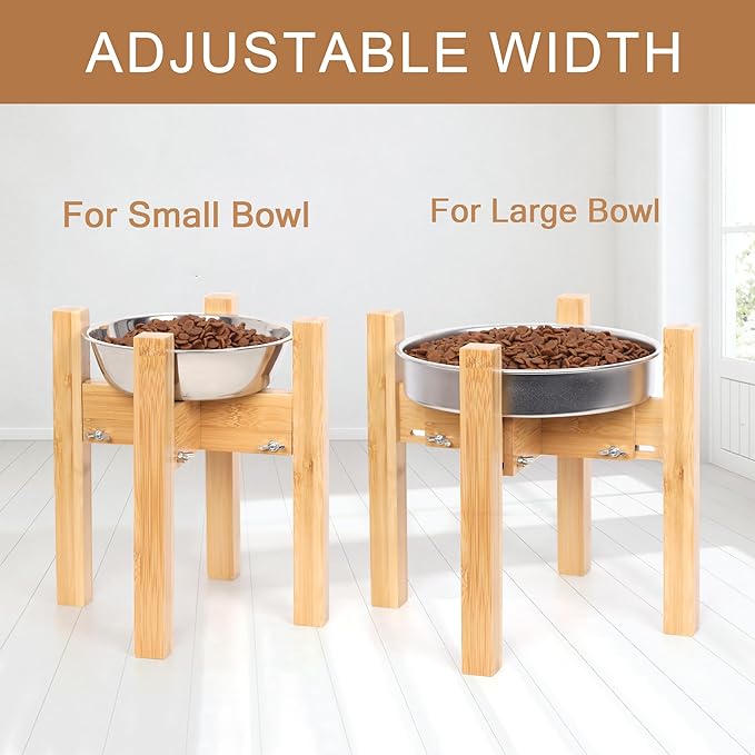 Elevated Dog Bowl Stand,Adjustable Dog Food Stand for 7”-10” Bowls,Single Dog Bowl Holder 10” Tall for Medium Dogs