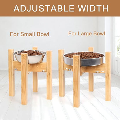 Elevated Dog Bowl Stand,Adjustable Dog Food Stand for 7”-10” Bowls,Single Dog Bowl Holder 10” Tall for Medium Dogs