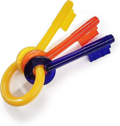 Nylabone Puppy Chew Key Ring Toy, Toys for Teething Puppies, Multi Color, Bacon Flavor, Medium - Up to 35 lbs, 1 Count