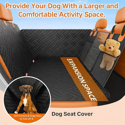 Serenica Back Seat Extender for Dogs, Hard Bottom Car Seat Cover for Dogs, Dog Hammock for Car, Back Seat Pet Cover for Dog