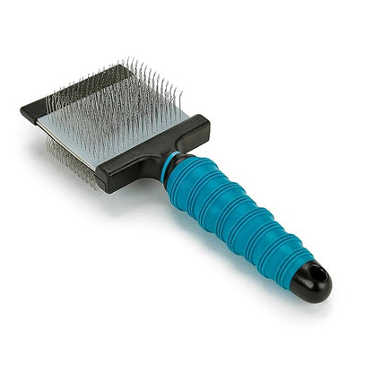 Ergonomic Double Sided Flexible Slicker Brushes for Dog Cat Pet Pro Grooming or Home Use (Large)